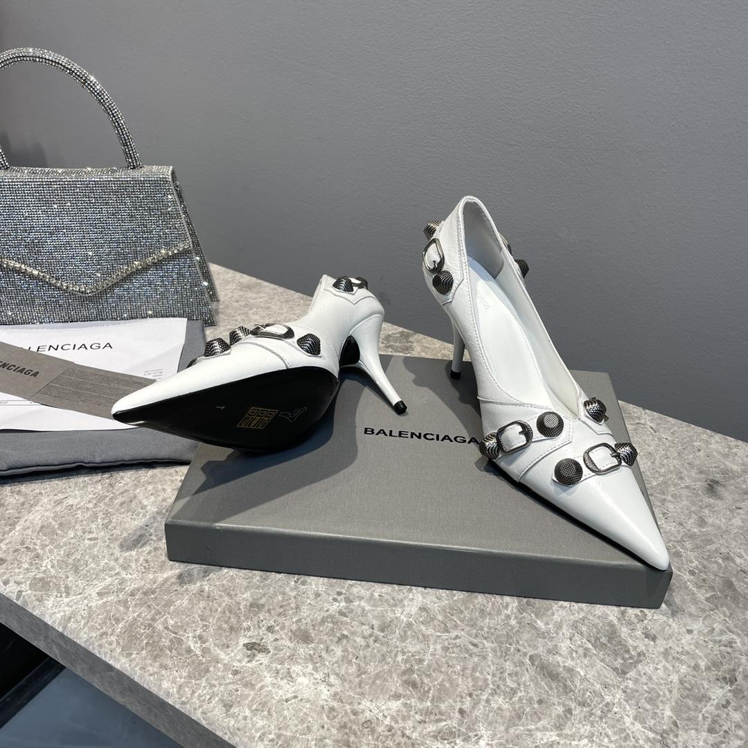 Balenciaga Cagole 90mm Pump In White - PerfectKickZ