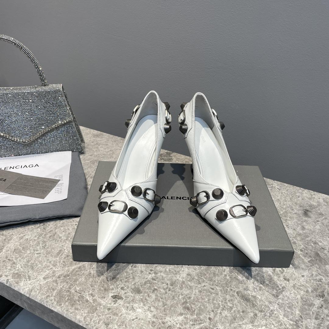 Balenciaga Cagole 90mm Pump In White - PerfectKickZ