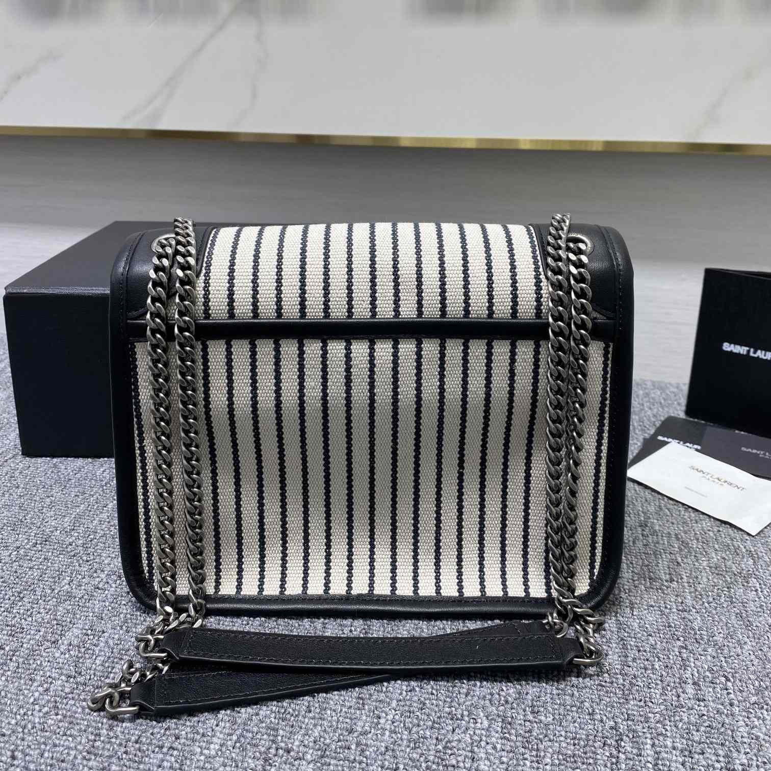 Saint Laurent Women's Niki Small Striped Canvas Shoulder Bag (22cm) - PerfectKickZ