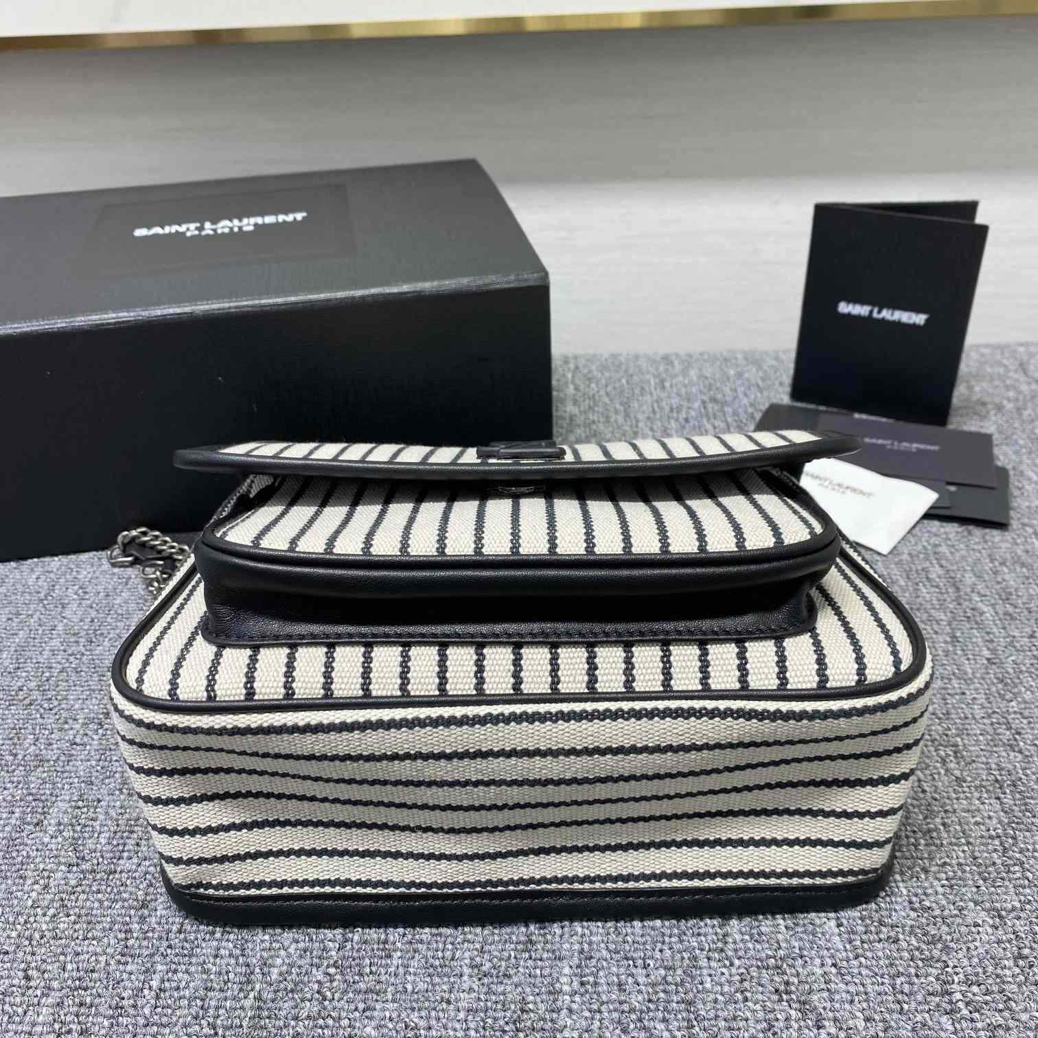 Saint Laurent Women's Niki Small Striped Canvas Shoulder Bag (22cm) - PerfectKickZ