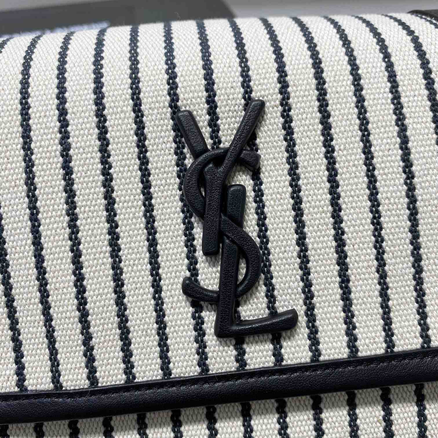 Saint Laurent Women's Niki Small Striped Canvas Shoulder Bag (22cm) - PerfectKickZ