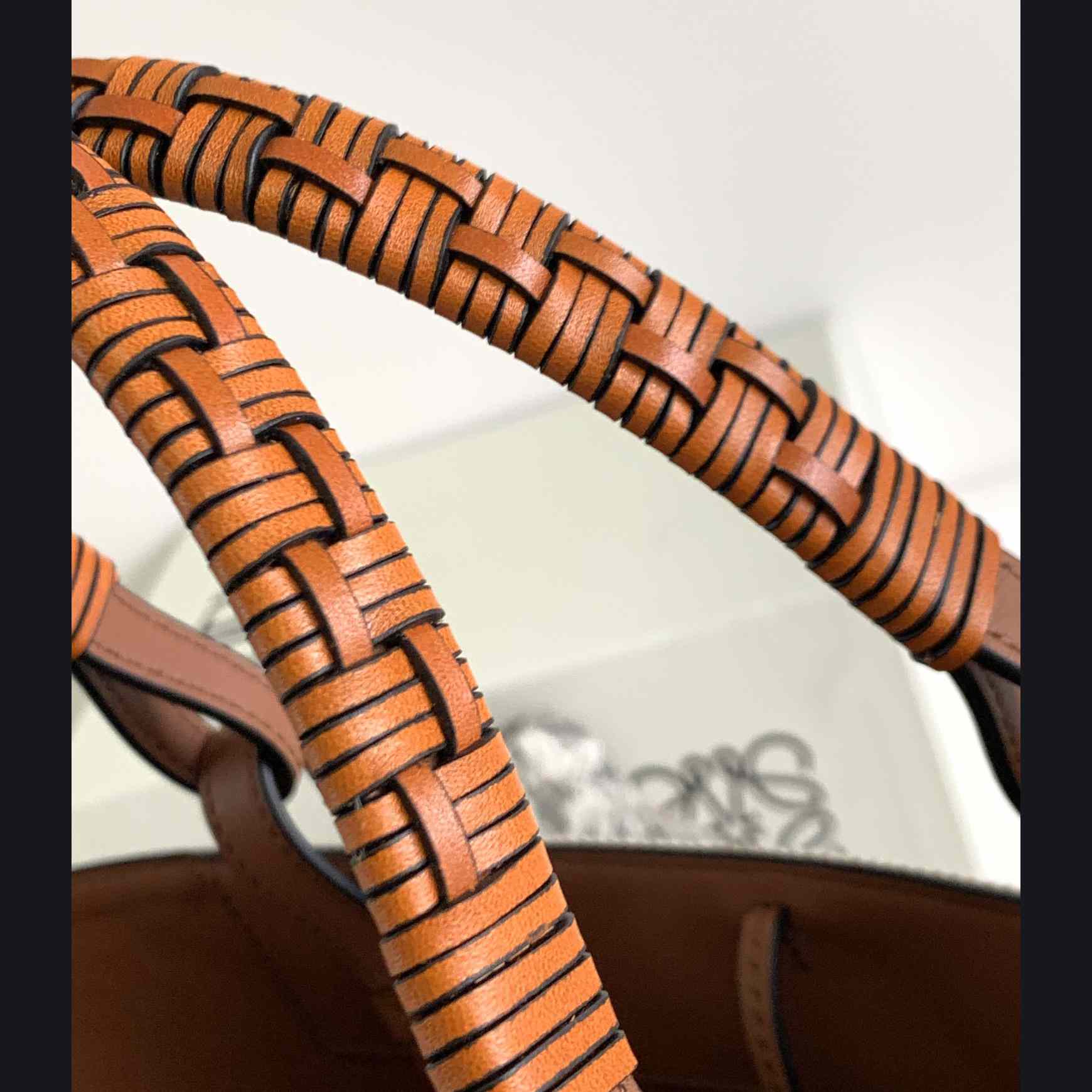 Loewe Small Anagram Tote Bag In Jacquard And Calfskin - PerfectKickZ