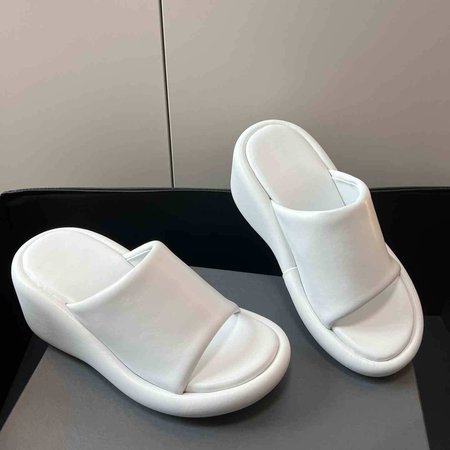 Balenciaga White Rise Wedge Sandals - PerfectKickZ