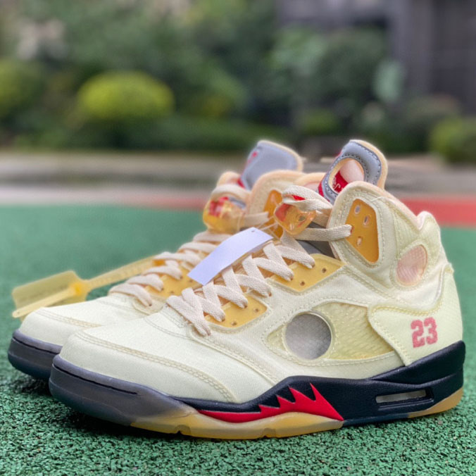 AirJordan 5 AJ5 x Off-White Ow Sneaker      DH8565-100 - PerfectKickZ