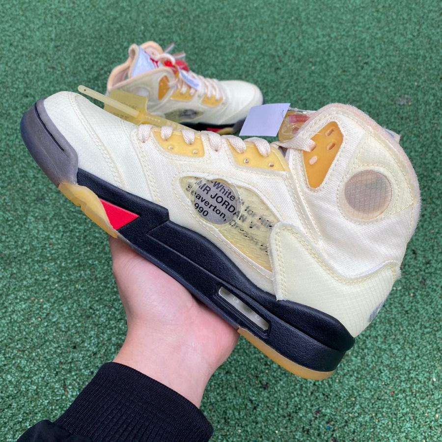 AirJordan 5 AJ5 x Off-White Ow Sneaker      DH8565-100 - PerfectKickZ