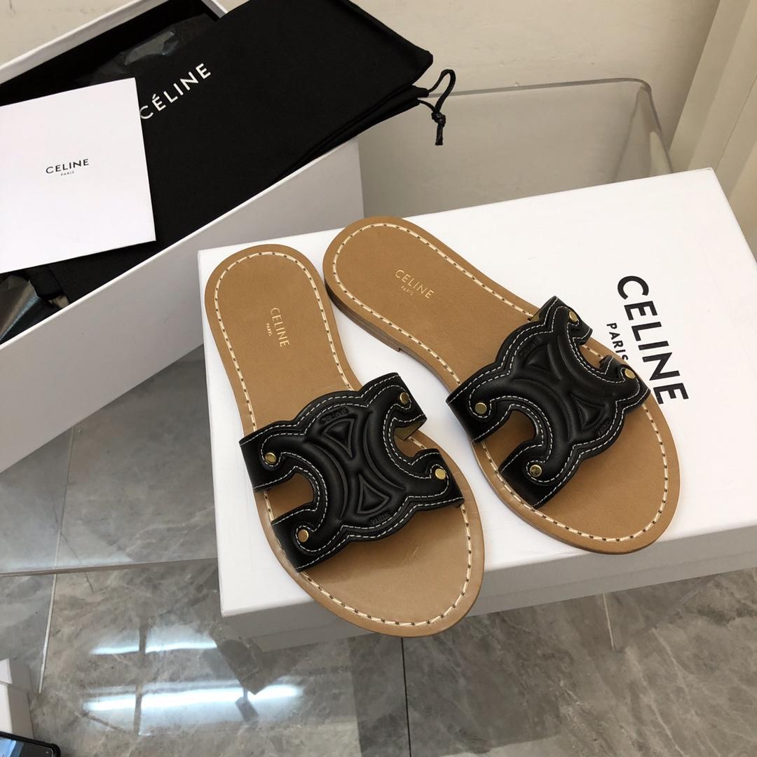 Celine Triomphe Mule In Calfskin - PerfectKickZ