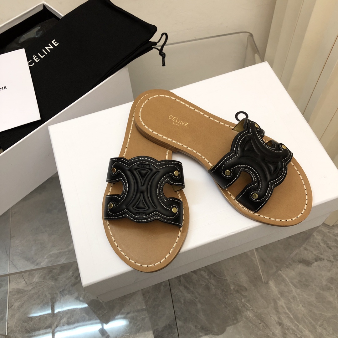 Celine Triomphe Mule In Calfskin - PerfectKickZ