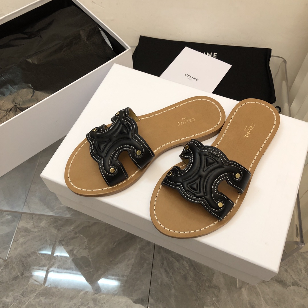 Celine Triomphe Mule In Calfskin - PerfectKickZ