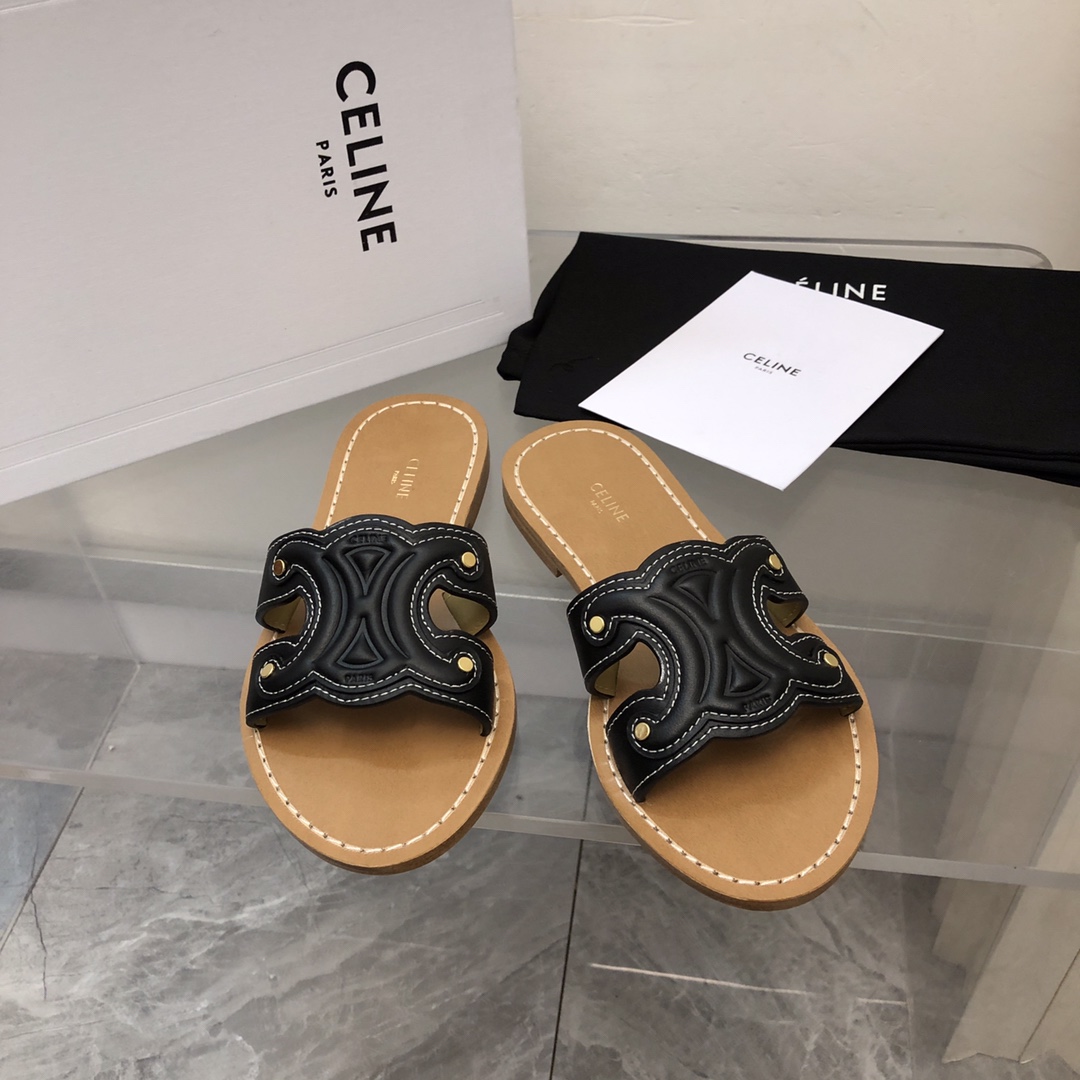 Celine Triomphe Mule In Calfskin - PerfectKickZ