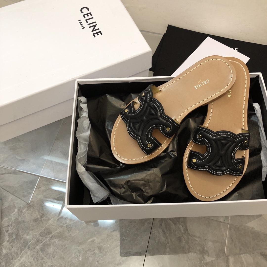 Celine Triomphe Mule In Calfskin - PerfectKickZ