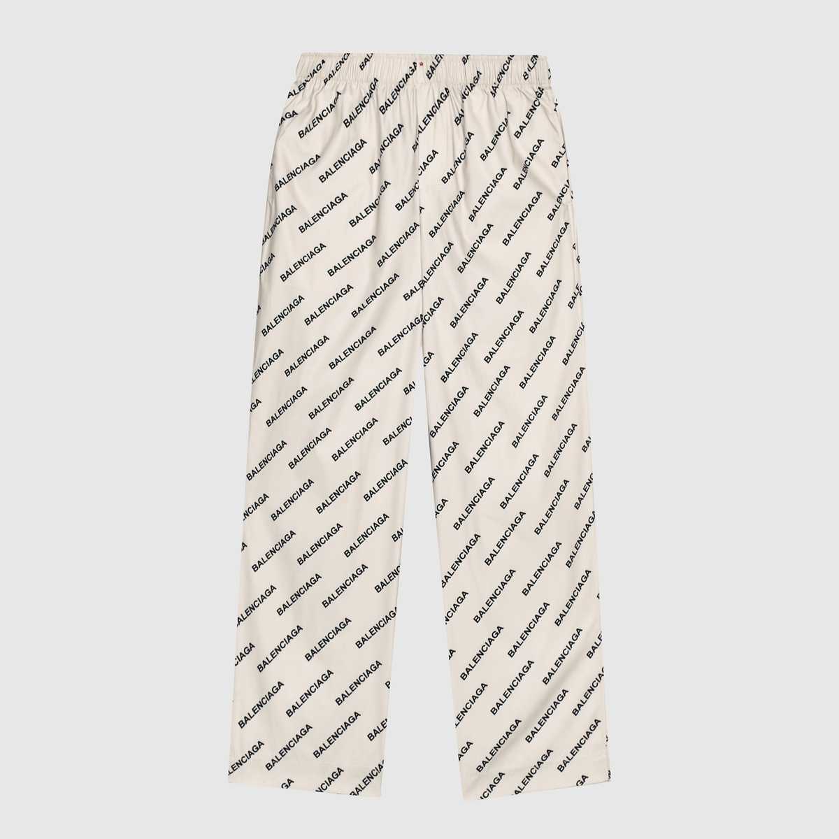 Balenciaga Logo Print Pyjama Trousers - PerfectKickZ