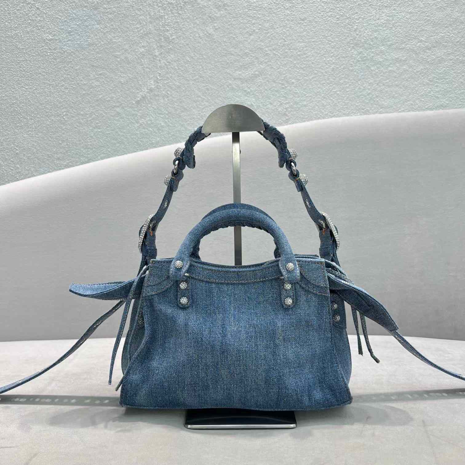 Balenciaga Neo Cagole XS Handbag In Denim - PerfectKickZ