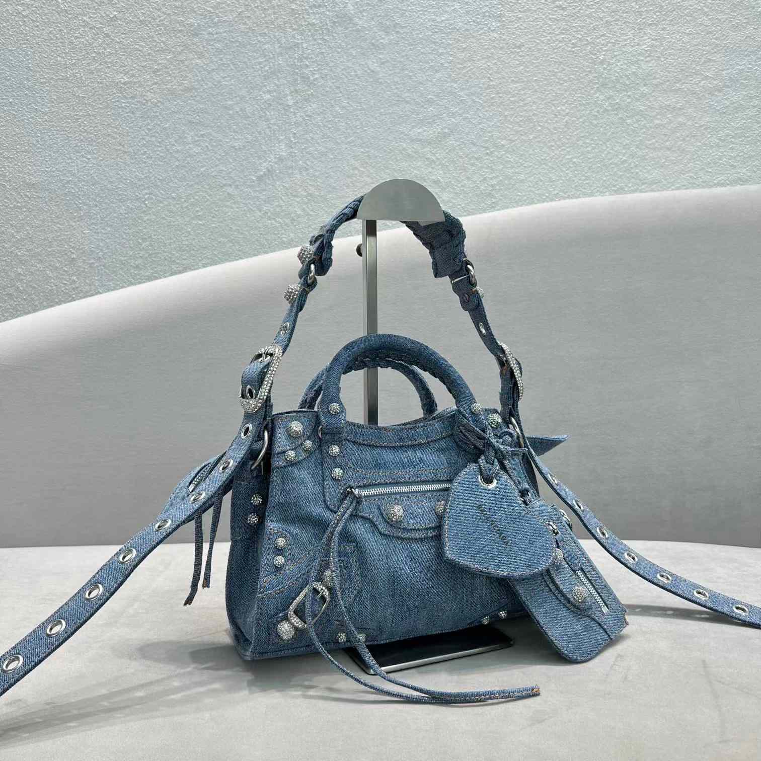 Balenciaga Neo Cagole XS Handbag In Denim - PerfectKickZ
