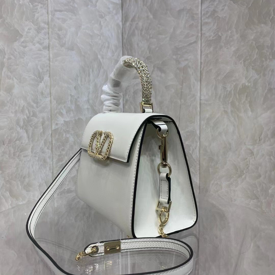 Valenti small Vsling Calfskin Handbag With Jewel Handle  - PerfectKickZ