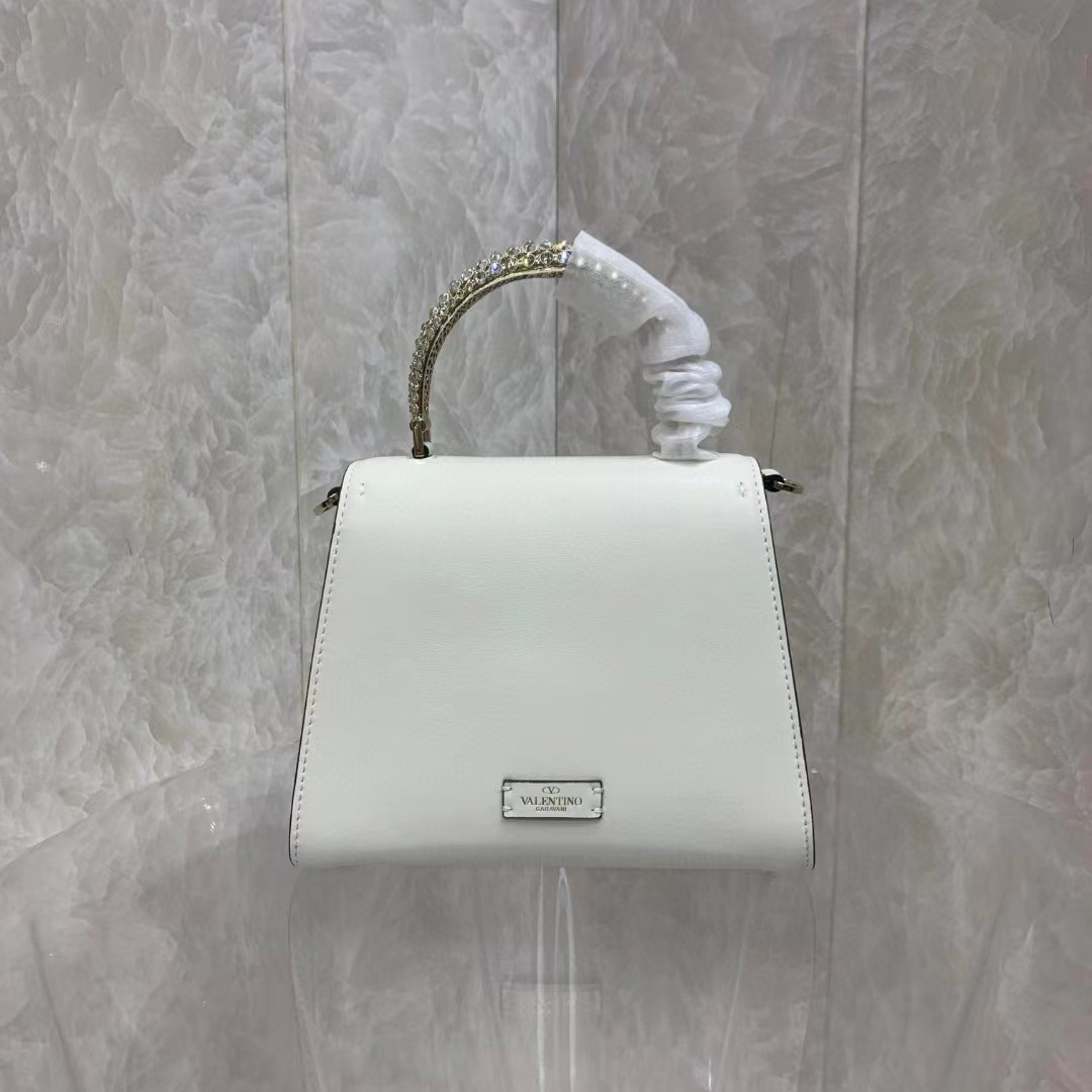 Valenti small Vsling Calfskin Handbag With Jewel Handle  - PerfectKickZ