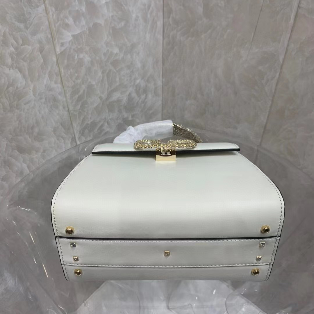 Valenti small Vsling Calfskin Handbag With Jewel Handle  - PerfectKickZ