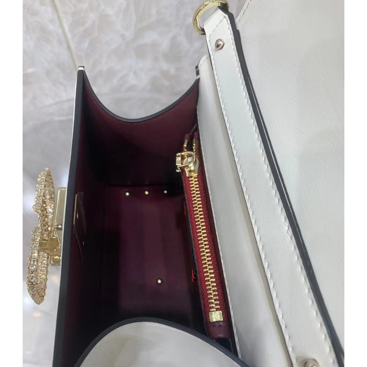 Valenti small Vsling Calfskin Handbag With Jewel Handle  - PerfectKickZ