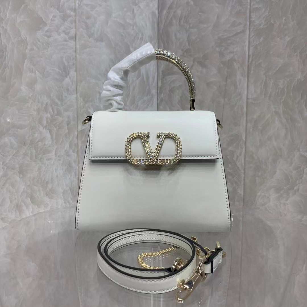 Valenti small Vsling Calfskin Handbag With Jewel Handle  - PerfectKickZ