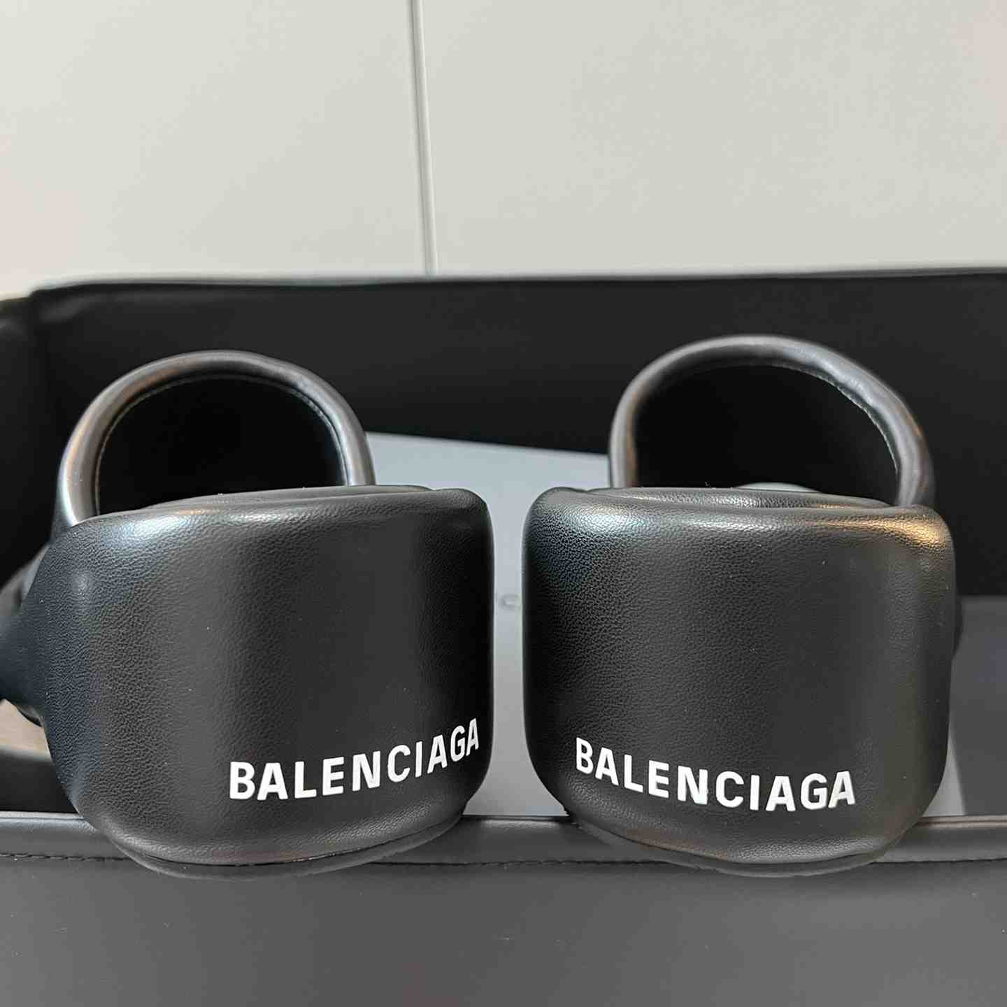Balenciaga Black Rise Wedge Sandals - PerfectKickZ