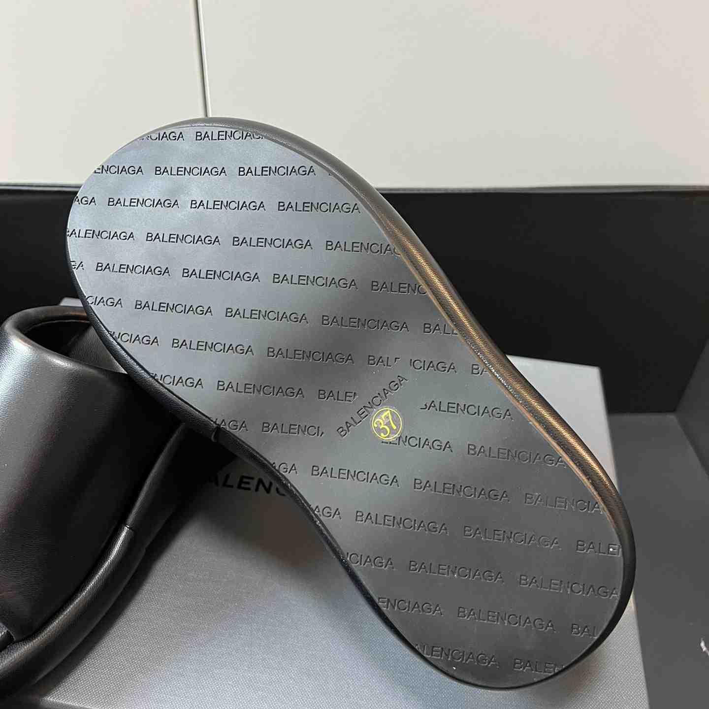 Balenciaga Black Rise Wedge Sandals - PerfectKickZ