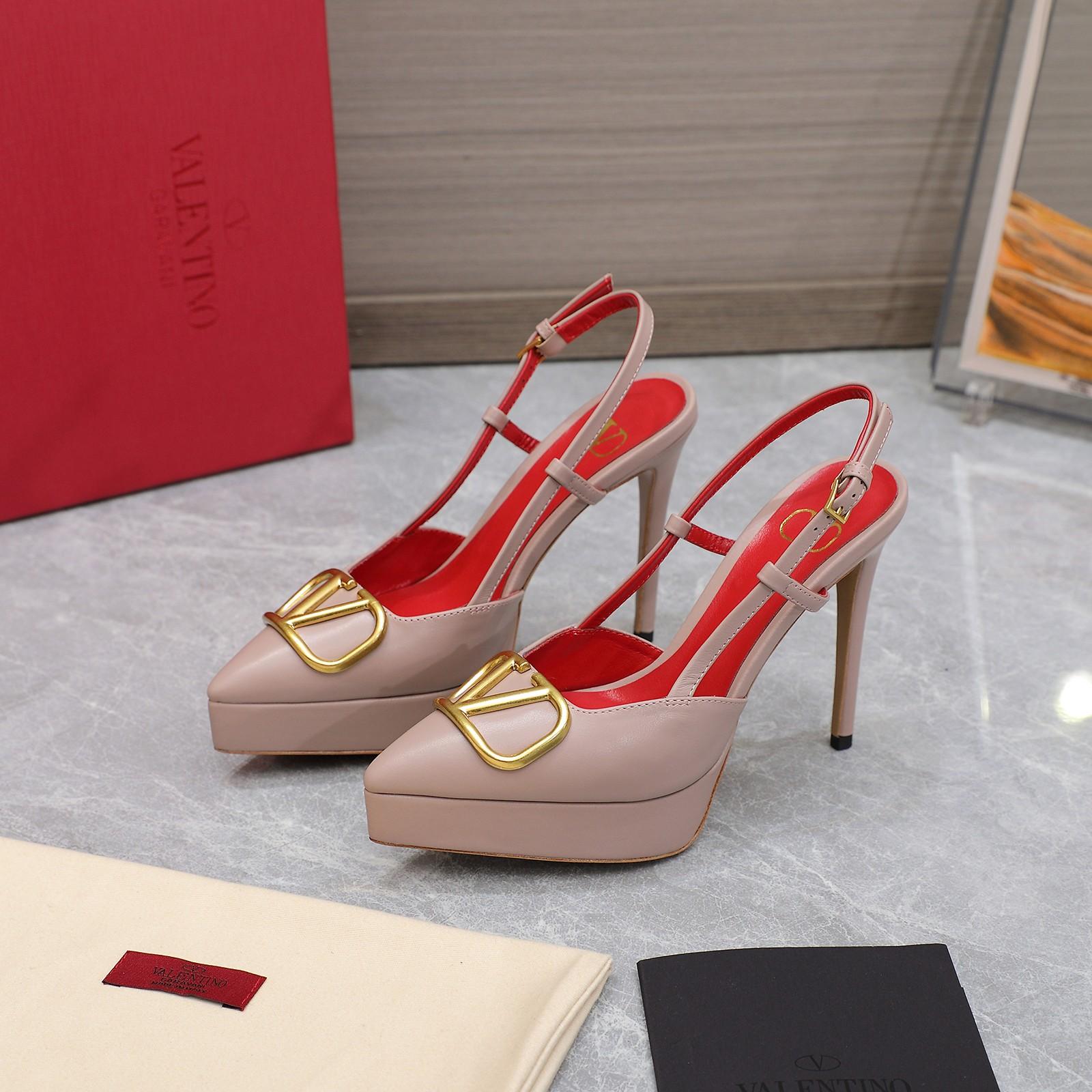Valenti  VLogo Signature Calfskin Slingback Platform Pump - PerfectKickZ