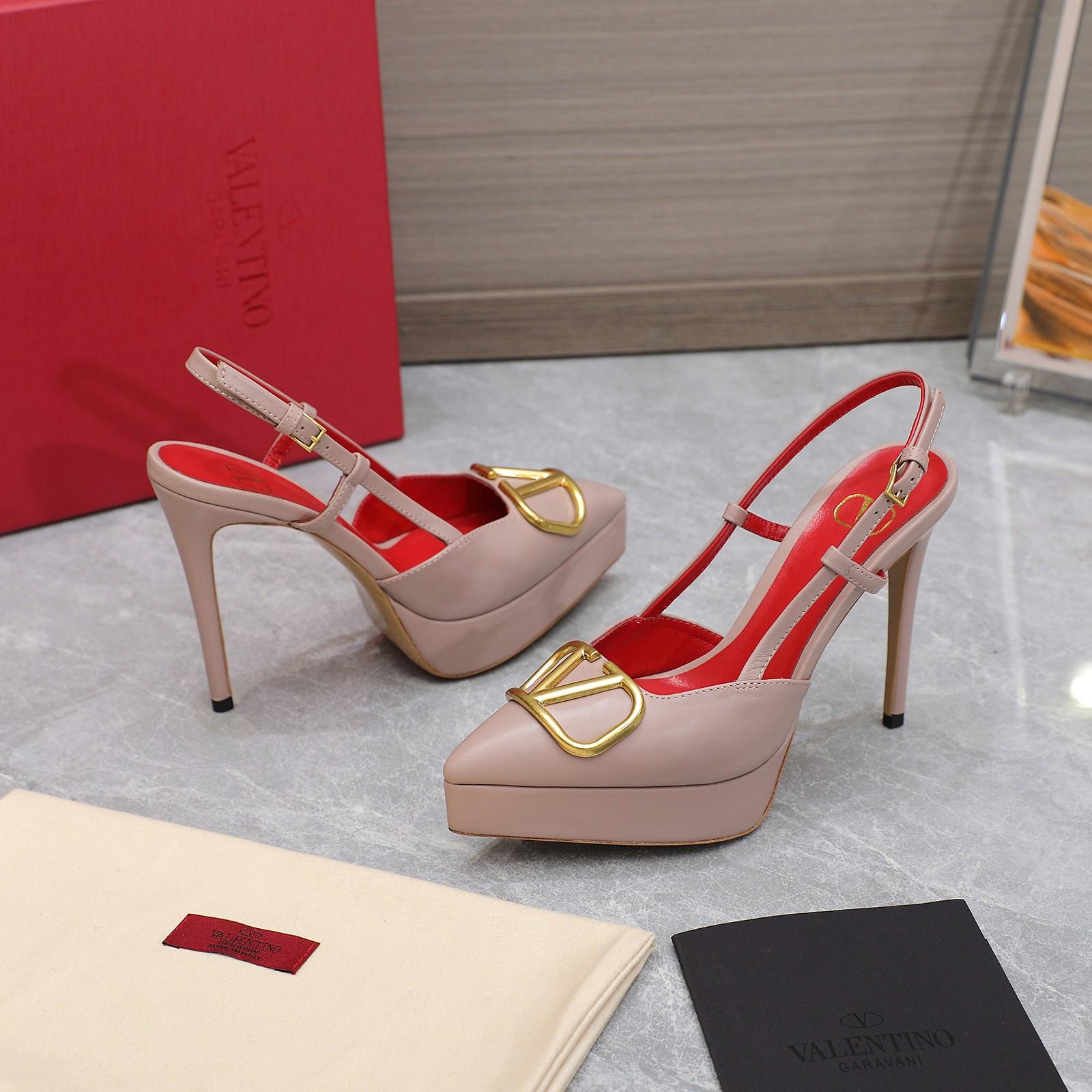 Valenti  VLogo Signature Calfskin Slingback Platform Pump - PerfectKickZ