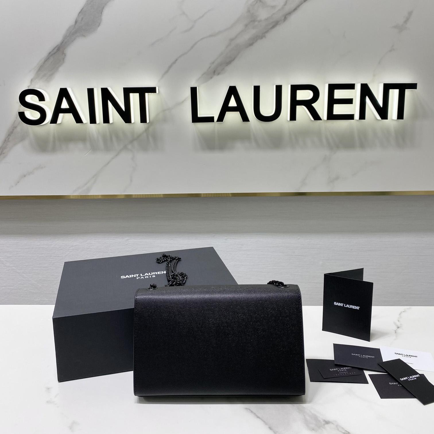Saint Laurent Kate Medium Chain Bag In Grain De Poudre Embossed Leather - PerfectKickZ