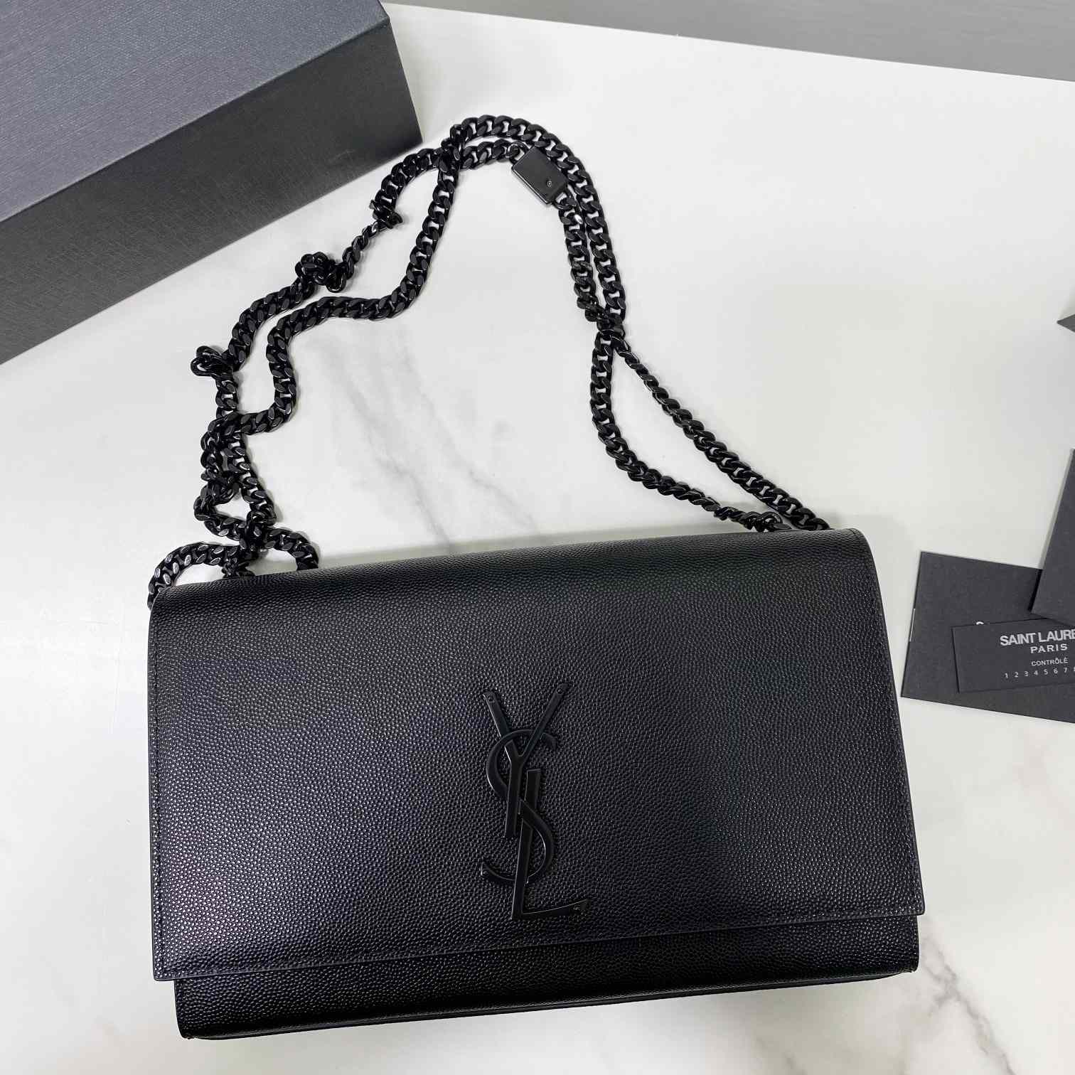 Saint Laurent Kate Medium Chain Bag In Grain De Poudre Embossed Leather - PerfectKickZ