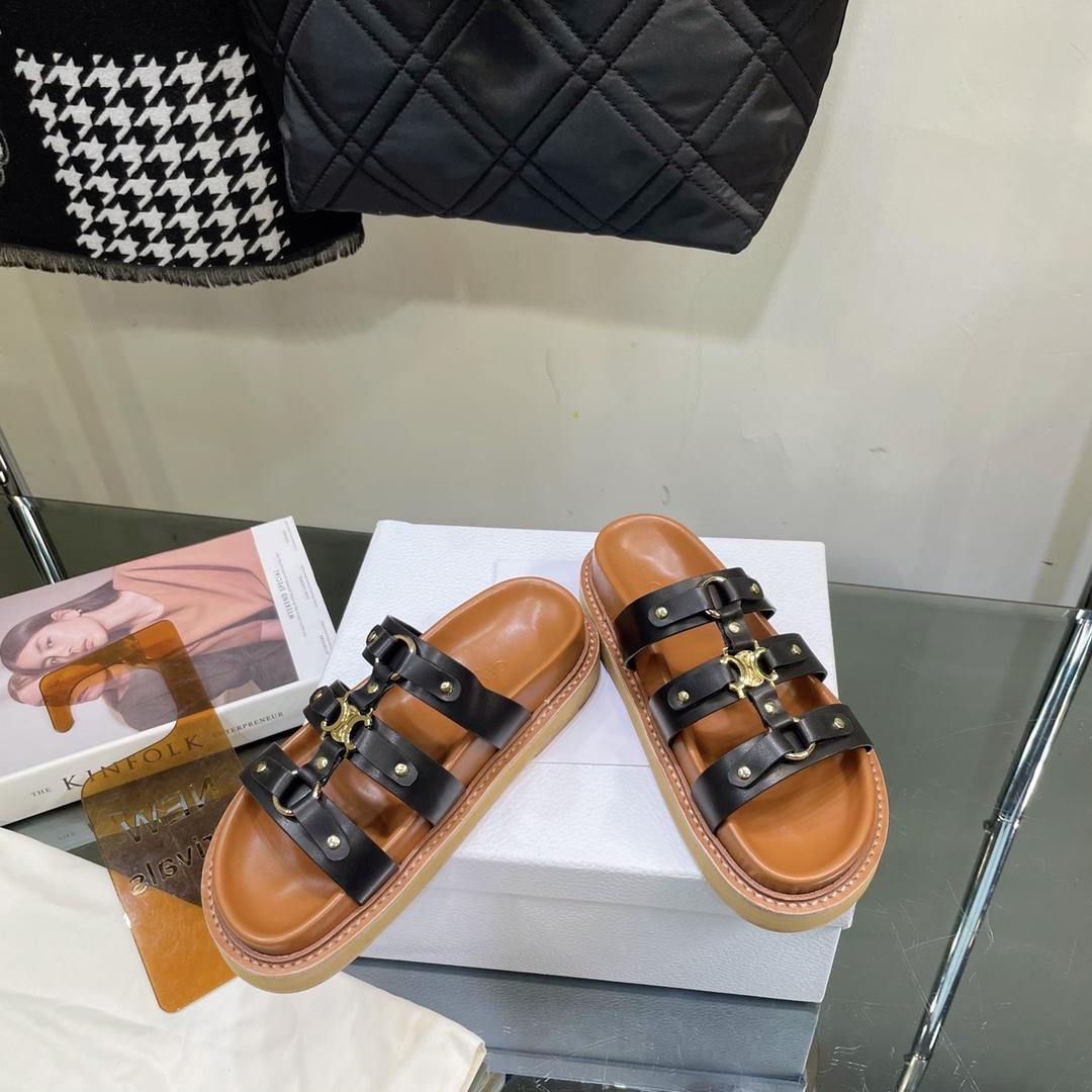 Celine Slides Tippi In Calfskin -  Vegetal Tanning - PerfectKickZ