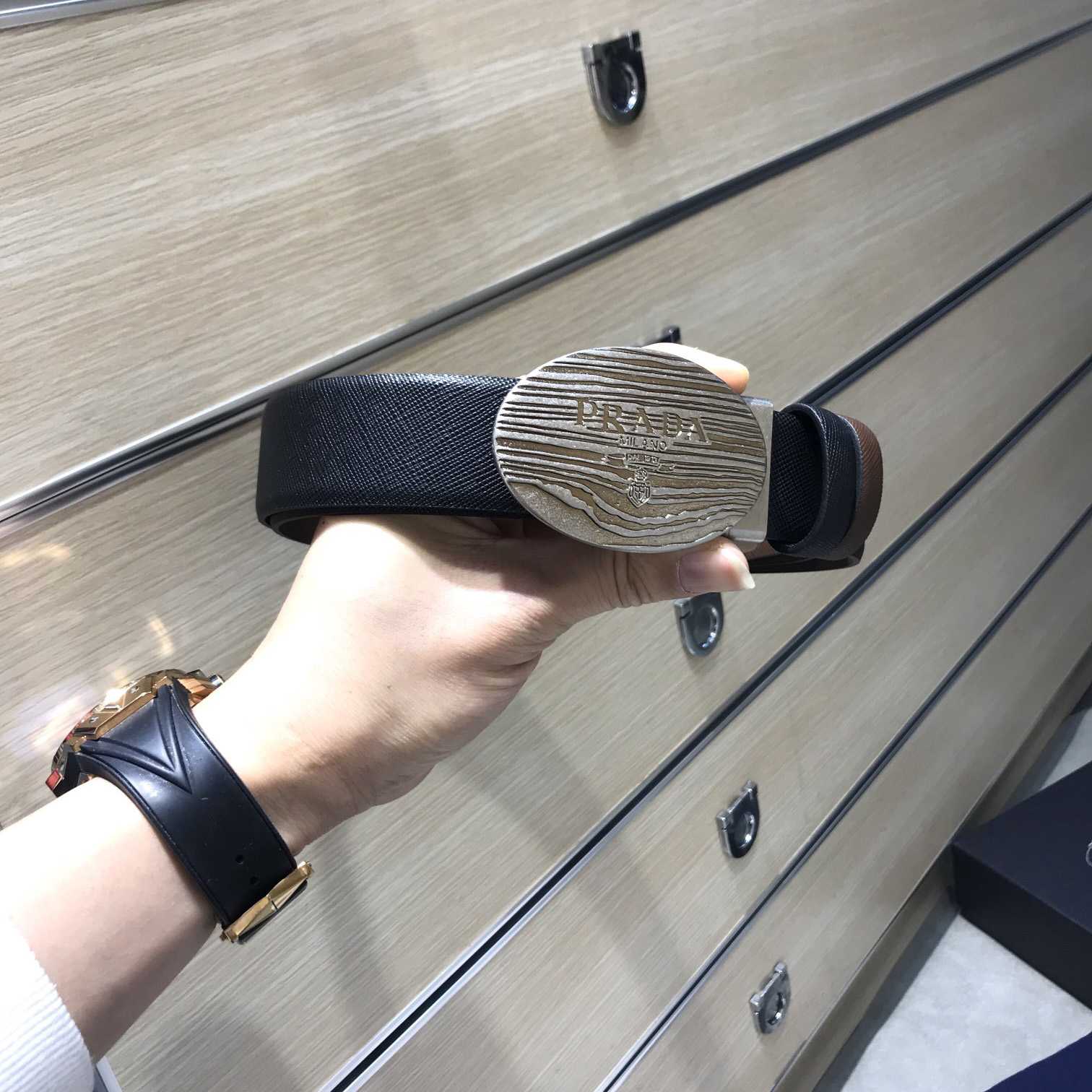 Prada Leather Belt - PerfectKickZ