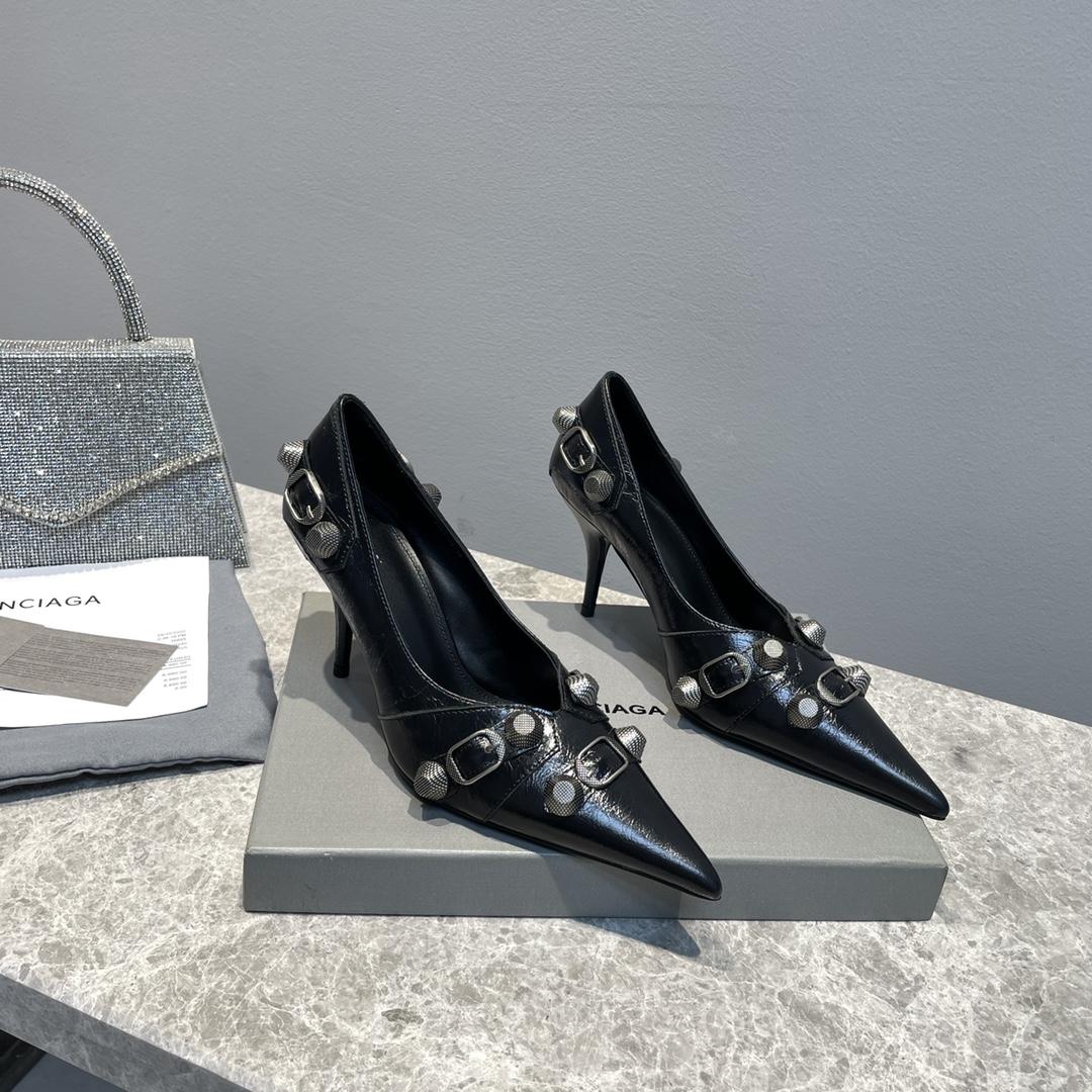 Balenciaga Cagole 90mm Pump In Black - PerfectKickZ