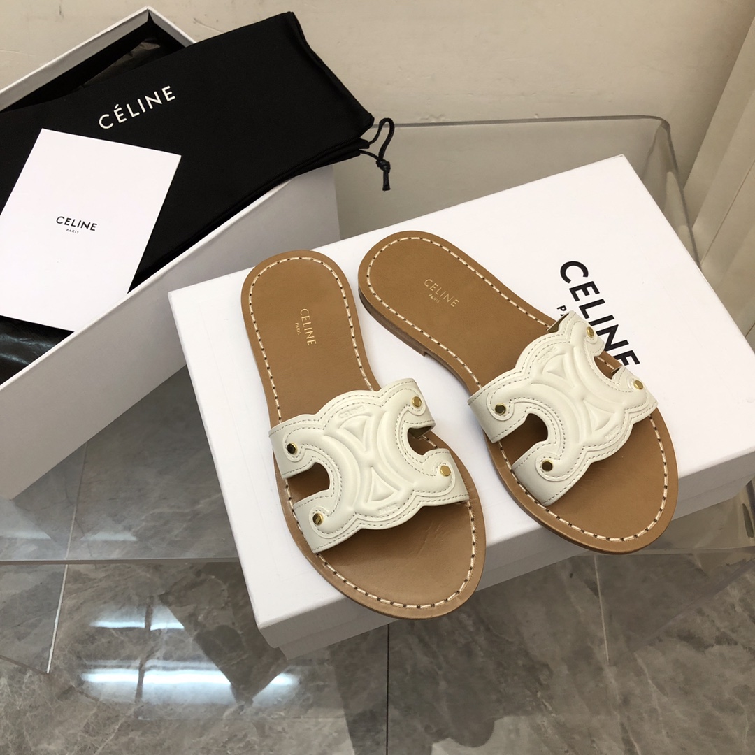 Celine Triomphe Mule In Calfskin - PerfectKickZ