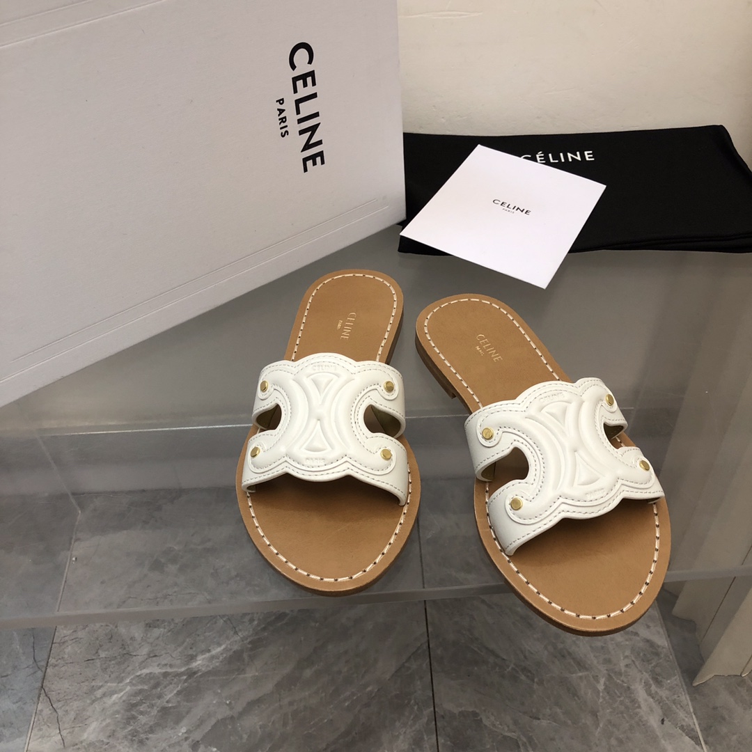 Celine Triomphe Mule In Calfskin - PerfectKickZ