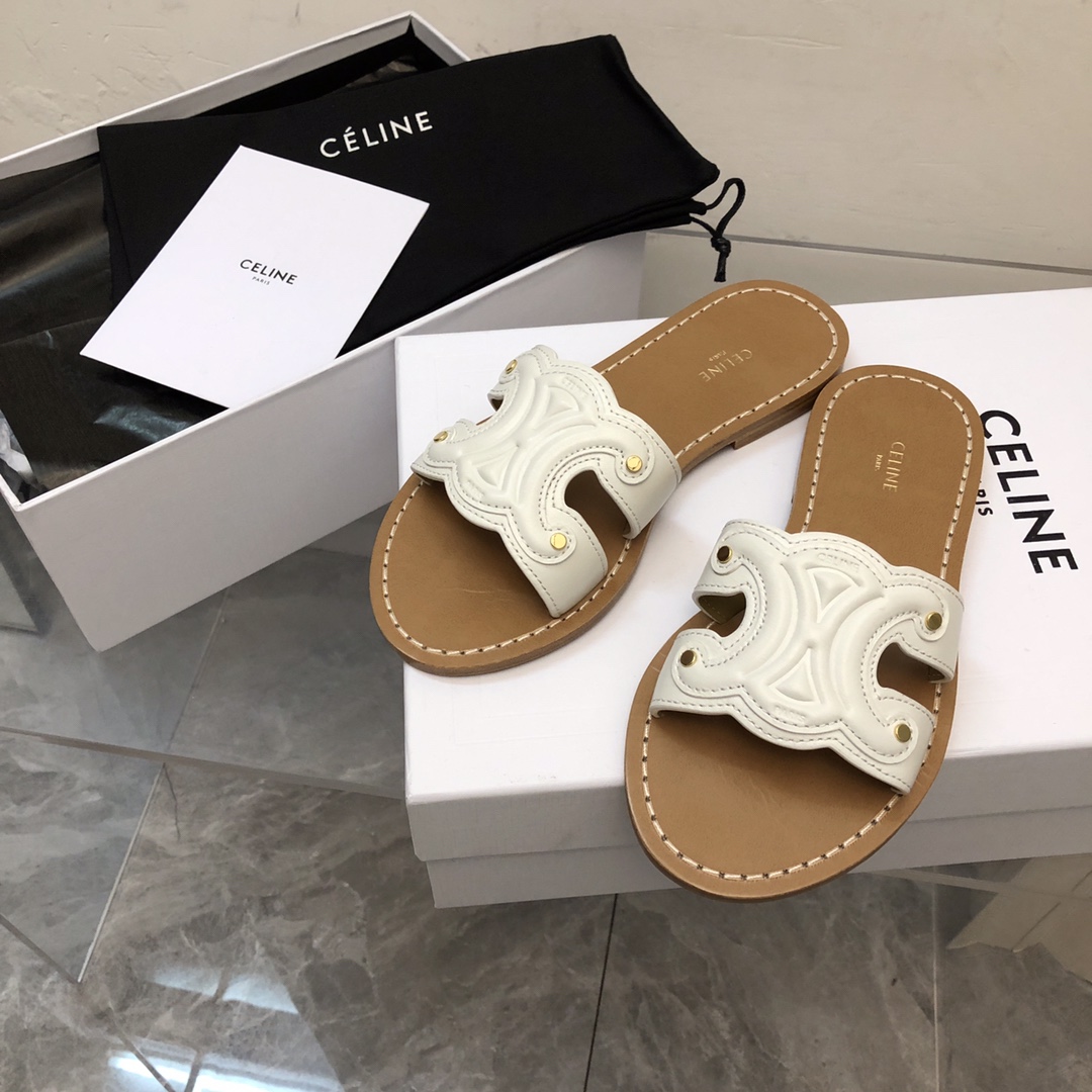 Celine Triomphe Mule In Calfskin - PerfectKickZ