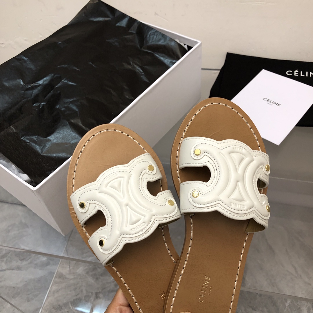 Celine Triomphe Mule In Calfskin - PerfectKickZ