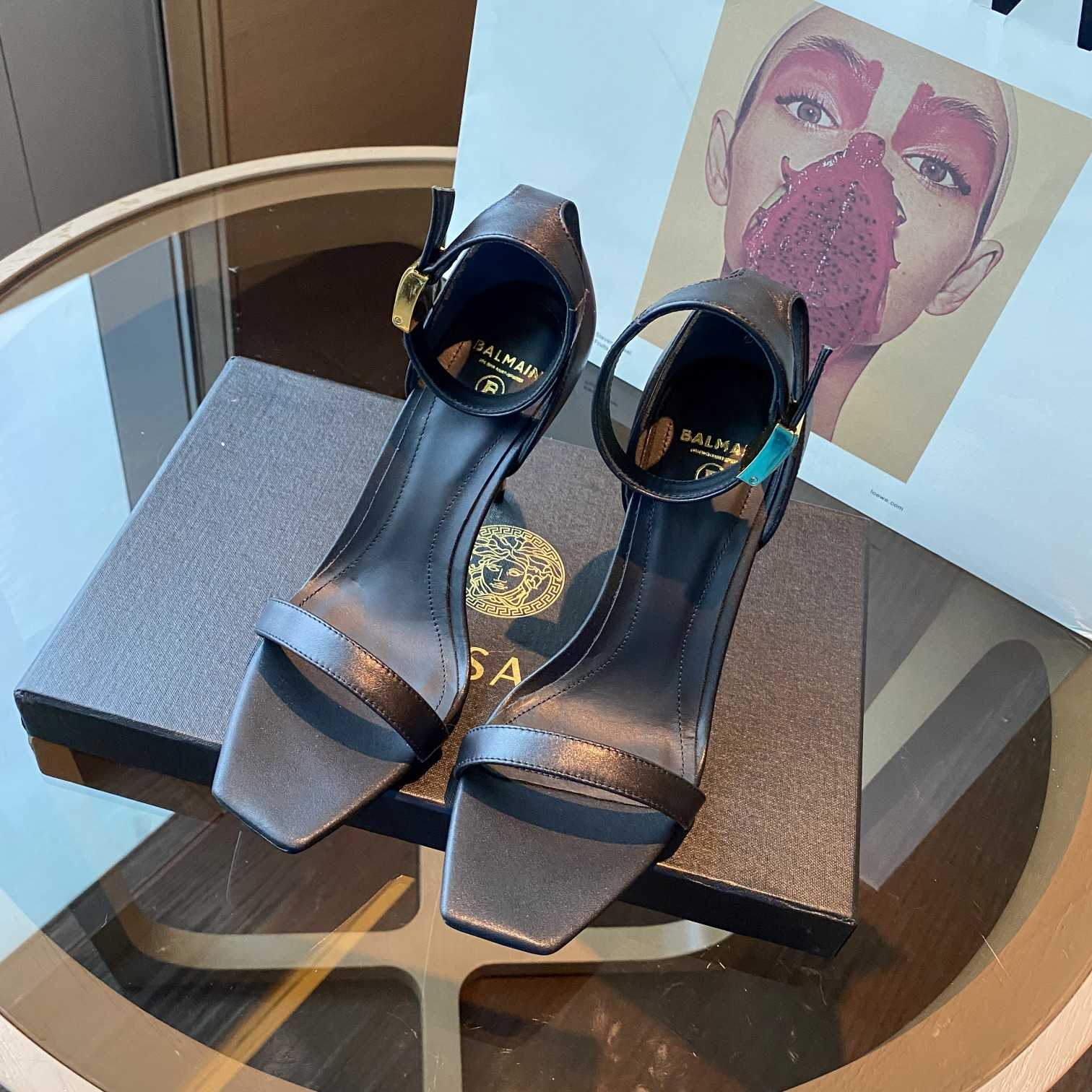 Balmain Leather Uma Sandals - PerfectKickZ