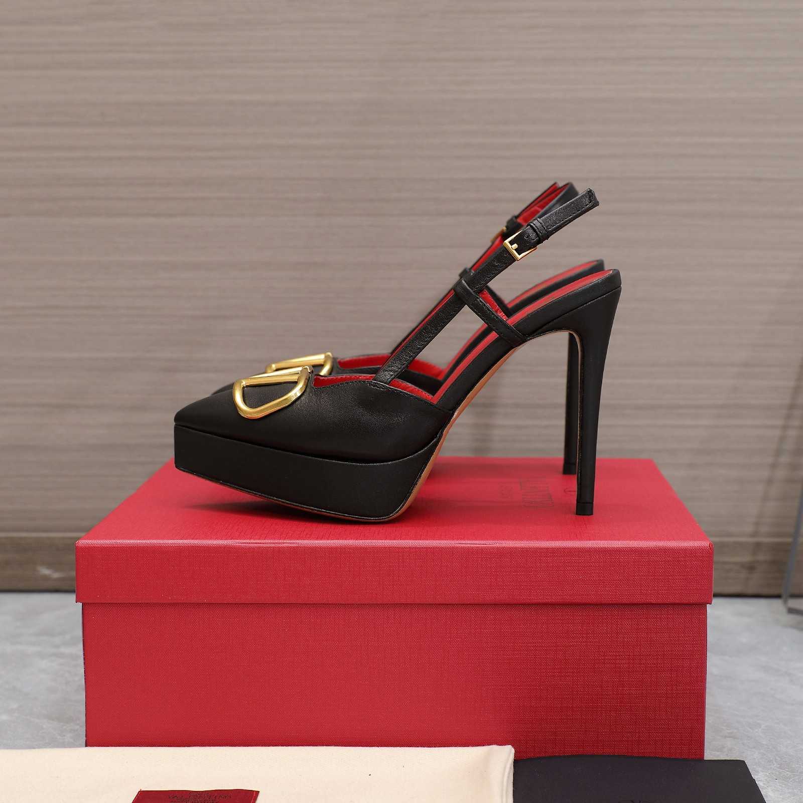 Valenti VLogo Signature Calfskin Slingback Platform Pump - PerfectKickZ