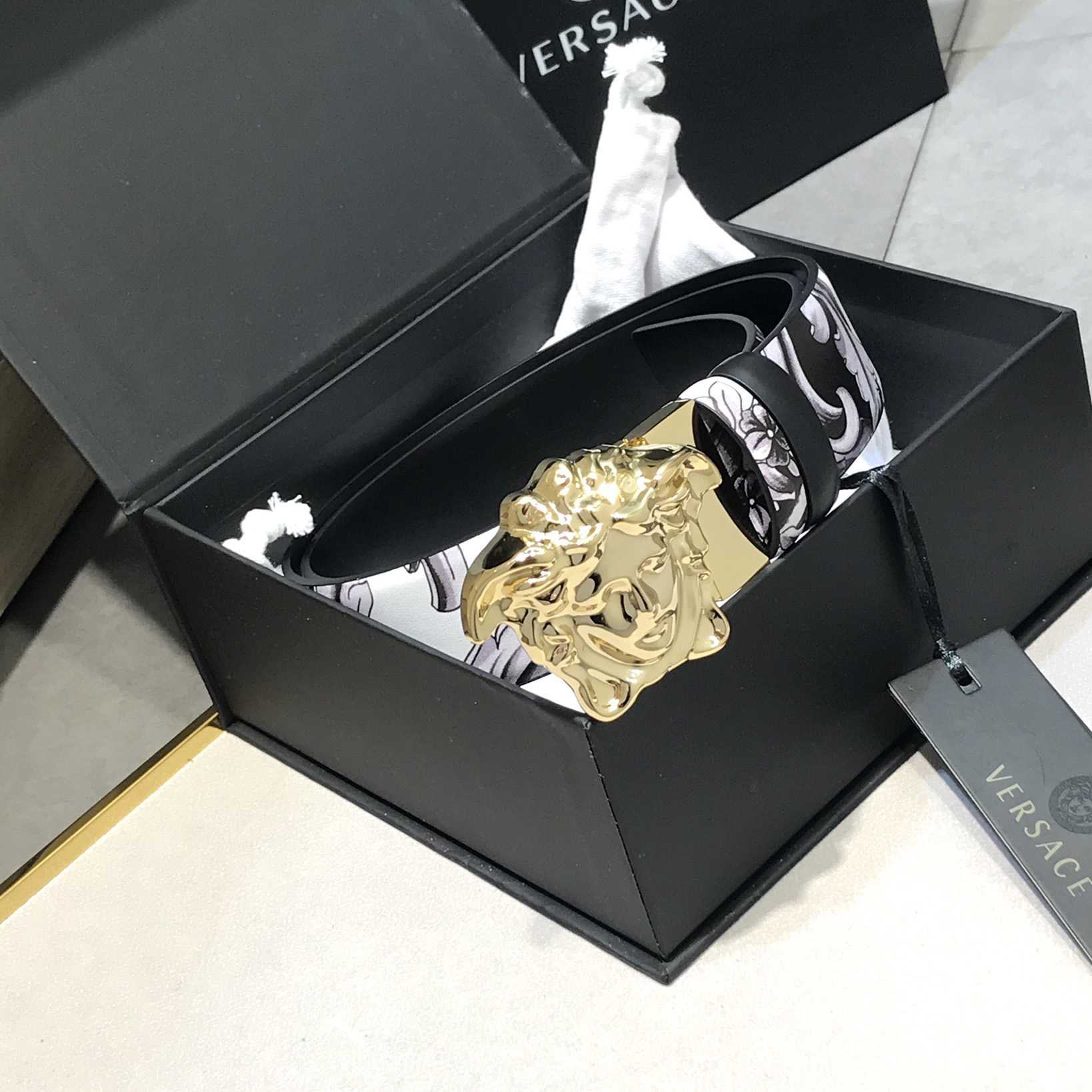 Versace La Medusa Silver Baroque Reversible Belt - PerfectKickZ