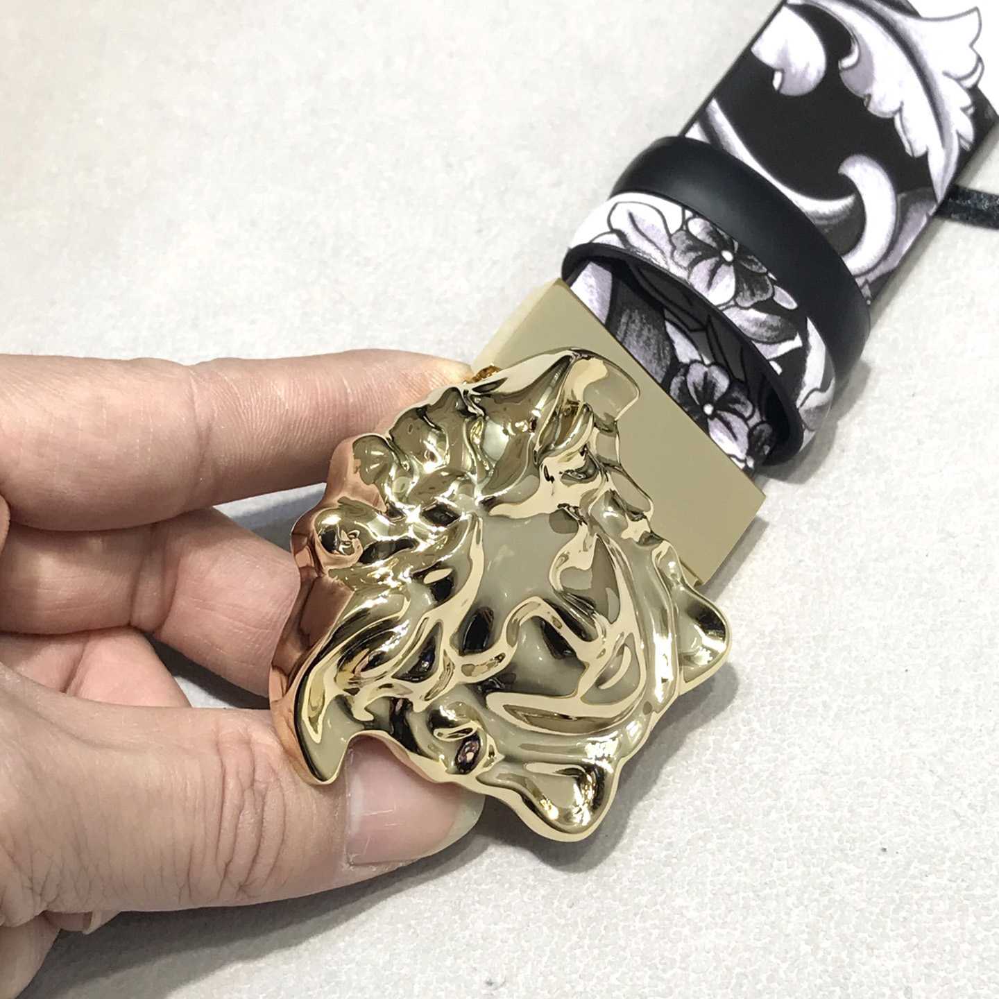 Versace La Medusa Silver Baroque Reversible Belt - PerfectKickZ