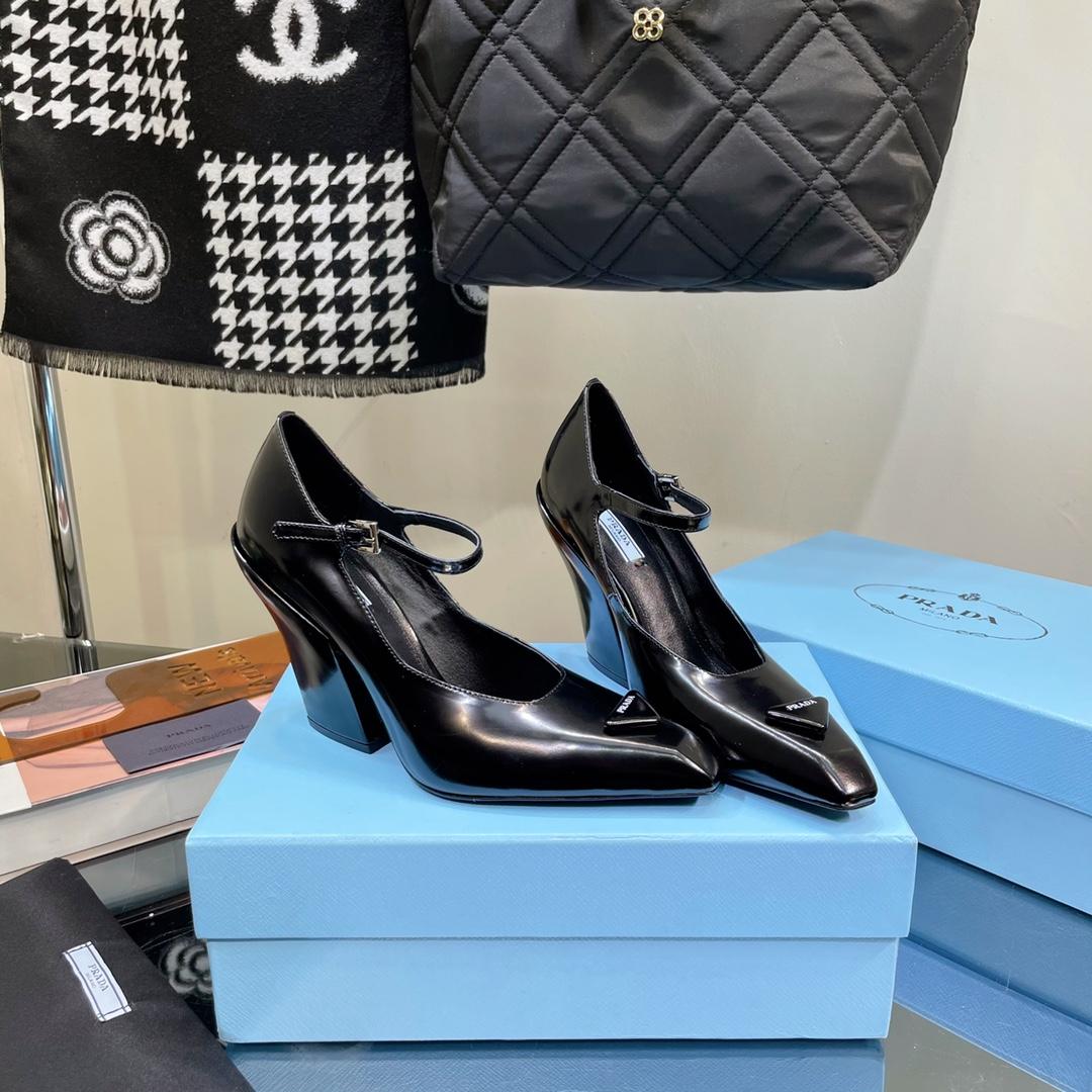 Prada Brushed Leather Pumps - PerfectKickZ