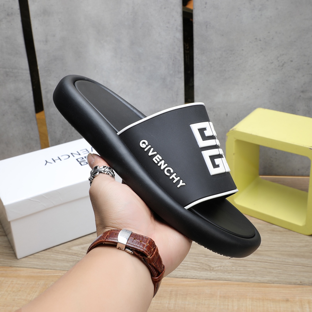 Givenchy 4G Logo Rubber Slides Sandals - PerfectKickZ