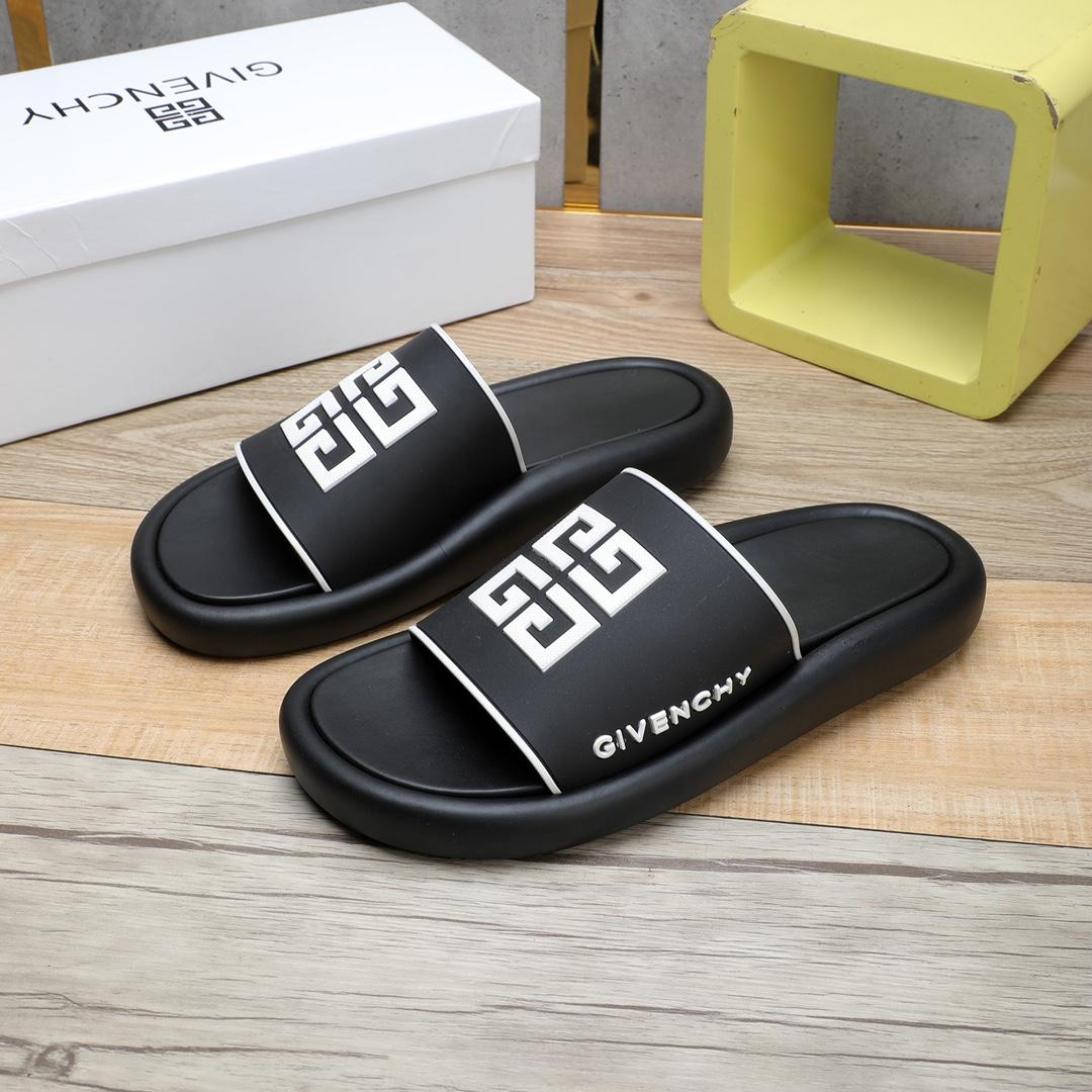 Givenchy 4G Logo Rubber Slides Sandals - PerfectKickZ