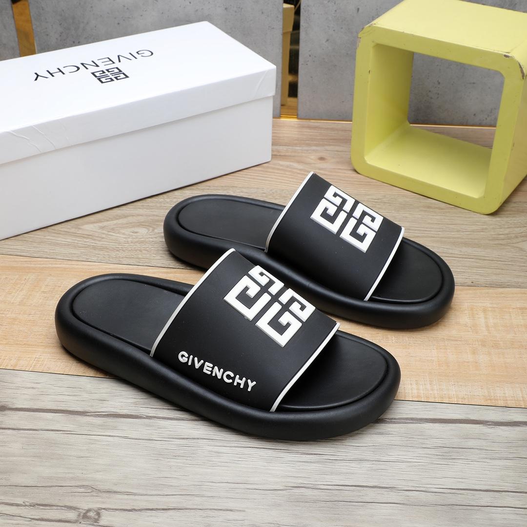 Givenchy 4G Logo Rubber Slides Sandals - PerfectKickZ