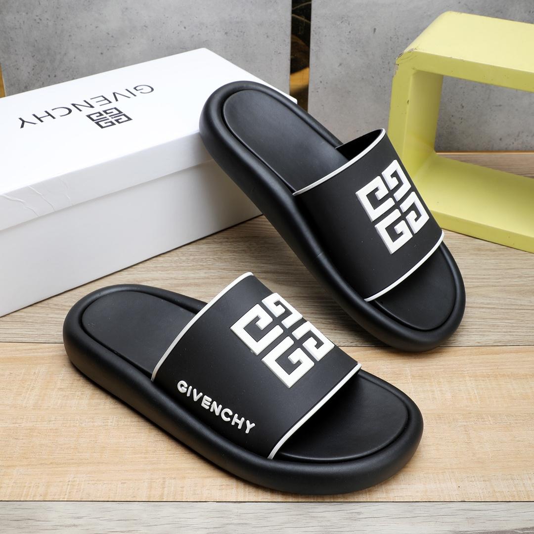 Givenchy 4G Logo Rubber Slides Sandals - PerfectKickZ