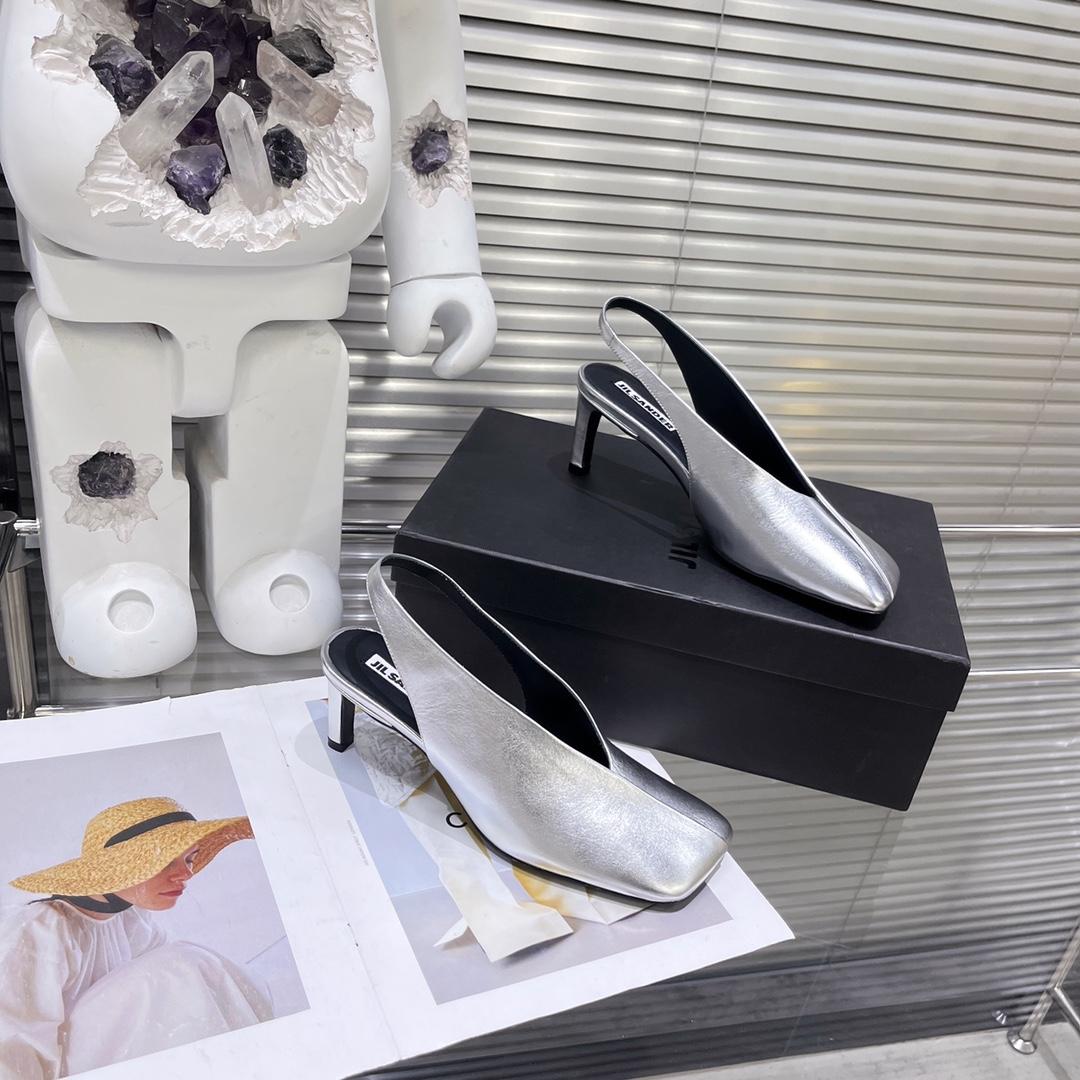 JIl Sander High-Heeled Leather Mules - PerfectKickZ