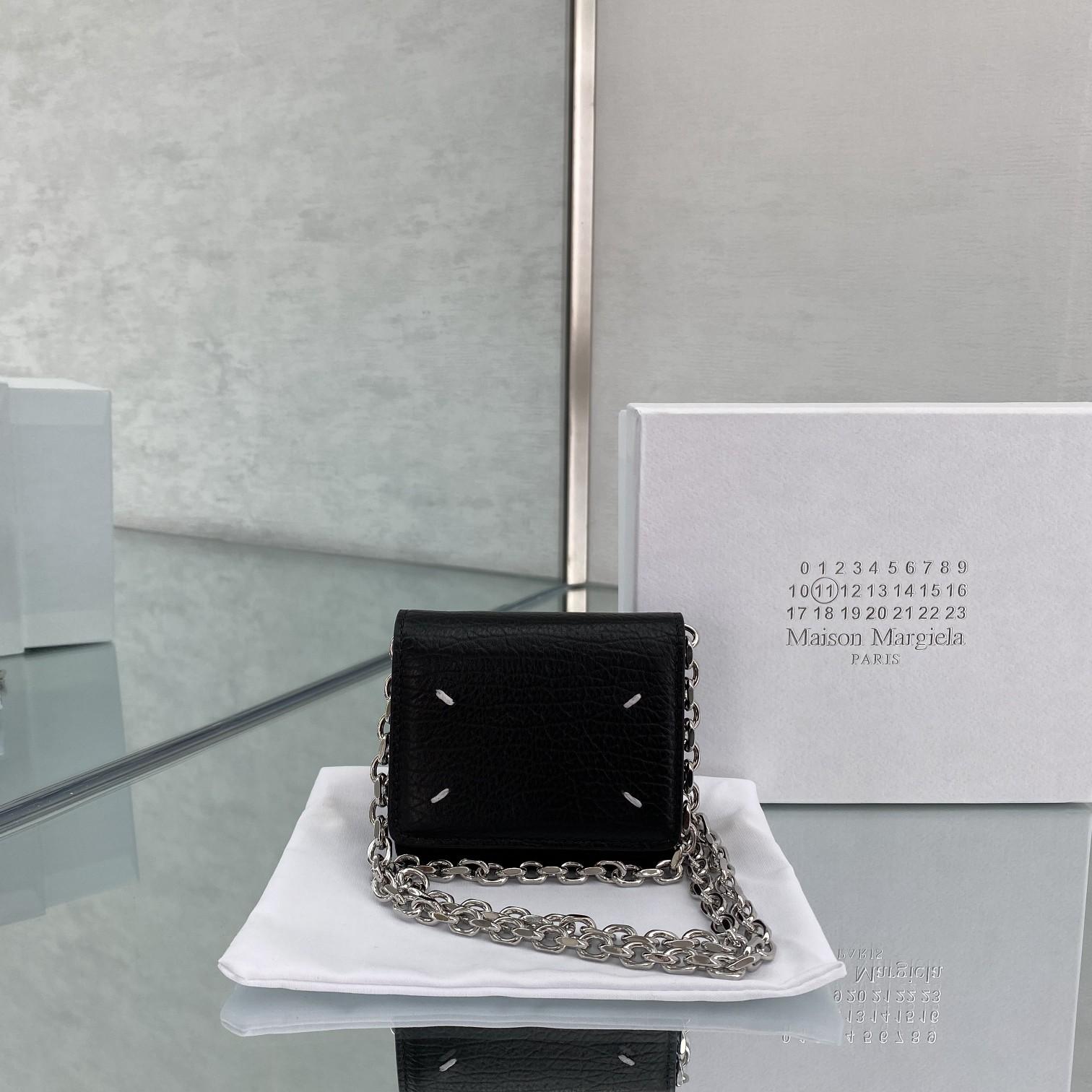 Maison Margiela Black Small Chain Strap Wallet Bag(10x9x3cmm) - PerfectKickZ
