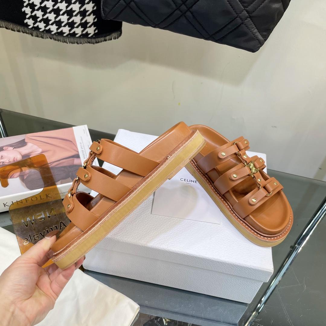 Celine Slides Tippi In Calfskin -  Vegetal Tanning - PerfectKickZ