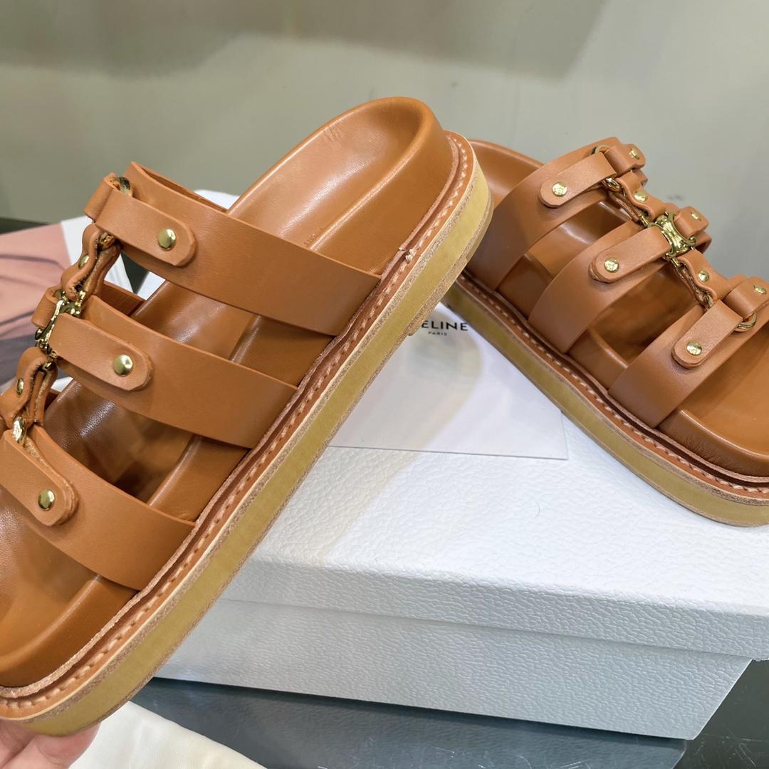 Celine Slides Tippi In Calfskin -  Vegetal Tanning - PerfectKickZ