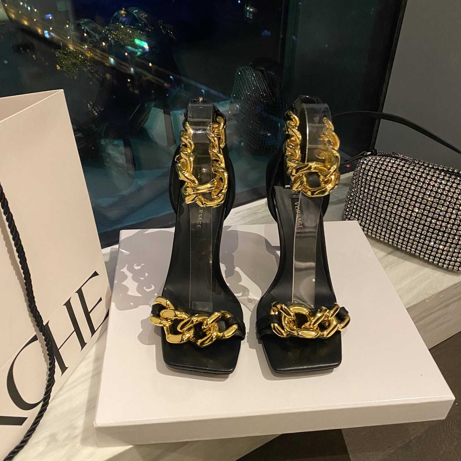 Versace Medusa Chain High Heel Sandals - PerfectKickZ
