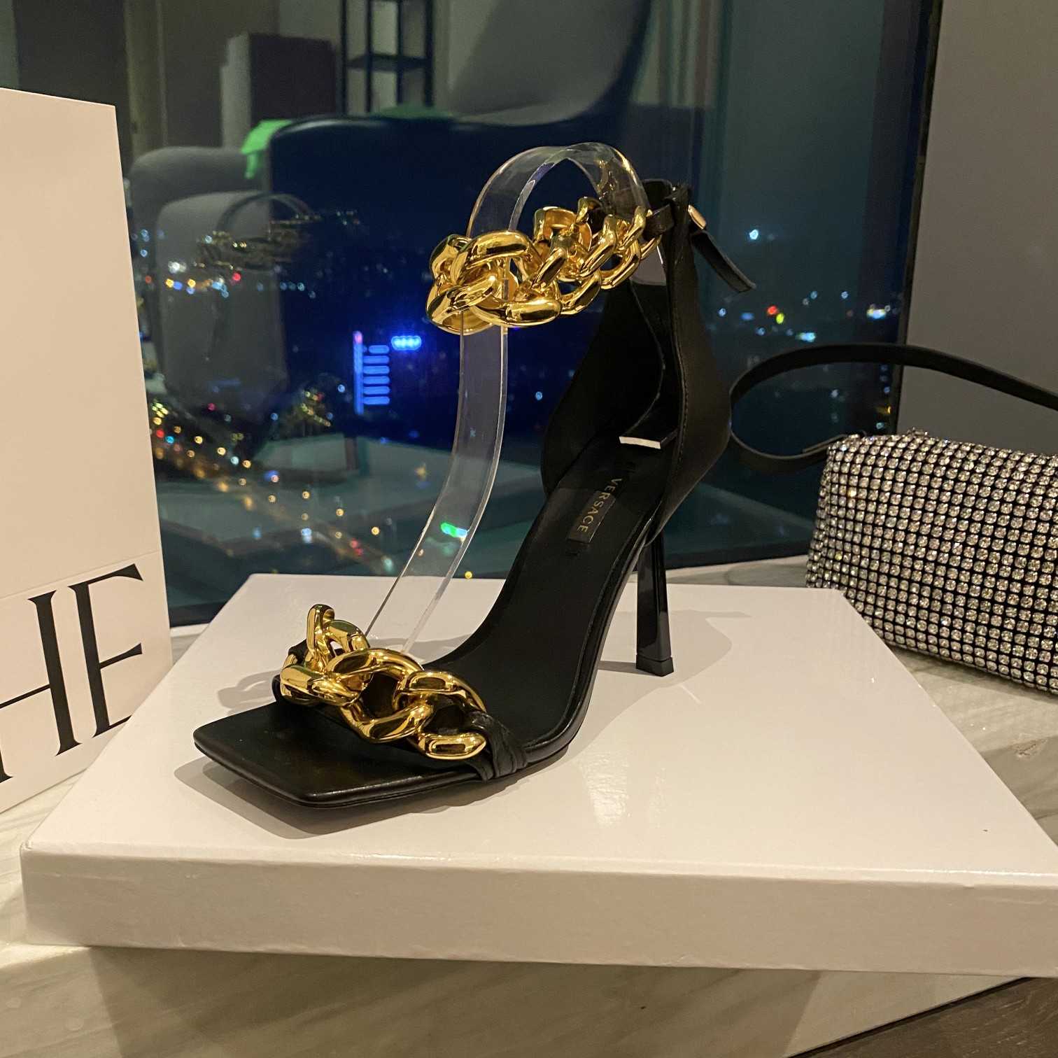 Versace Medusa Chain High Heel Sandals - PerfectKickZ